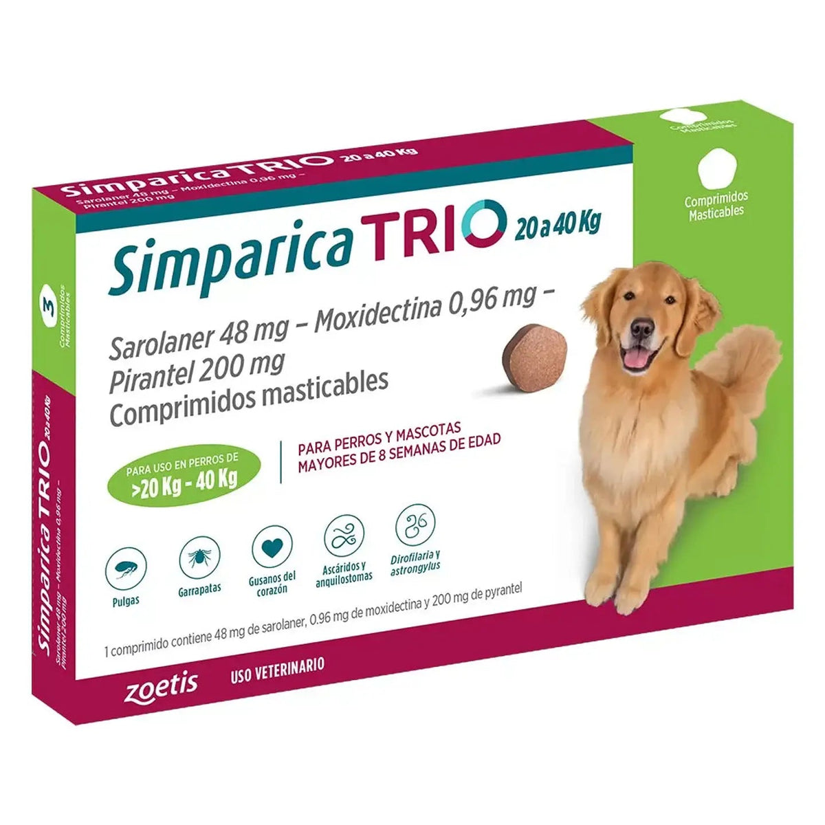 Simparica Trio X1 Comprimido Masticable para perros - Pethome