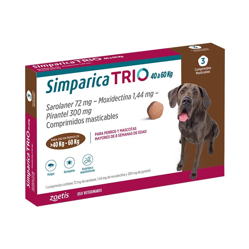 Simparica Trio X3 Comprimido Masticable para perros - Pethome
