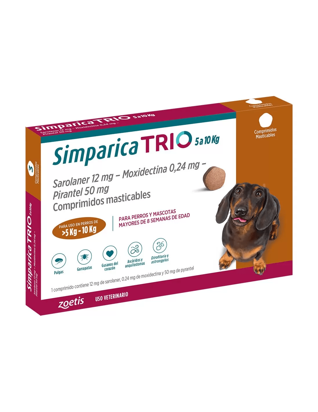 Simparica Trio X3 Comprimido Masticable para perros - Pethome