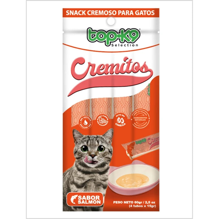 SNACK TOPK9 CREMITOS SALMON 4x15 GRS - imagen 1