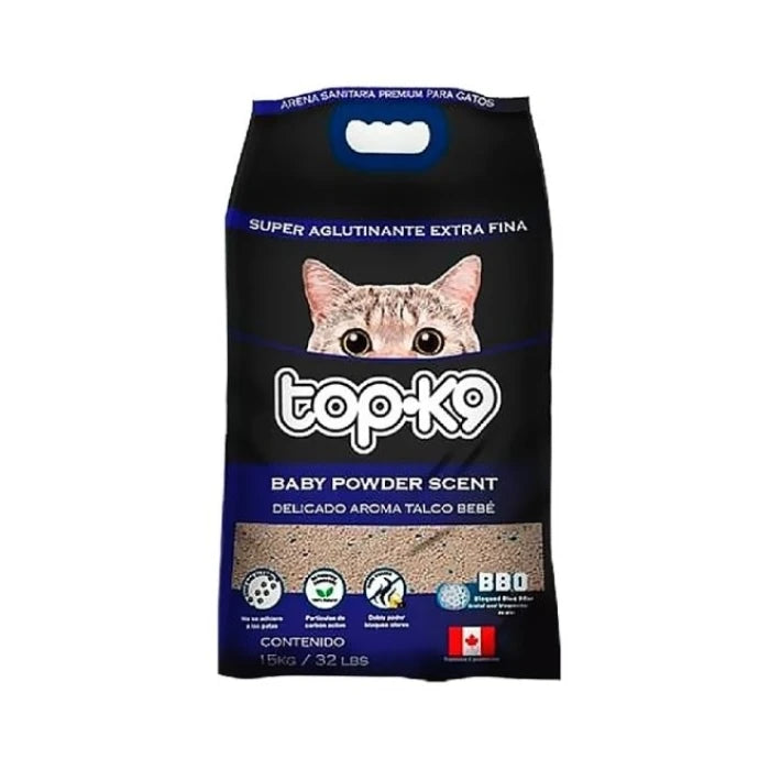 TopK9 arena aglutinante carbon activo 15 kg Black Edition - imagen 1