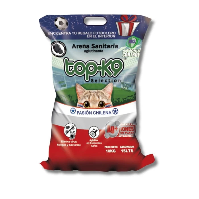 TopK9 Arena sanitaria aglutinante iones aroma Pasión Chilena 10Kg - imagen 1