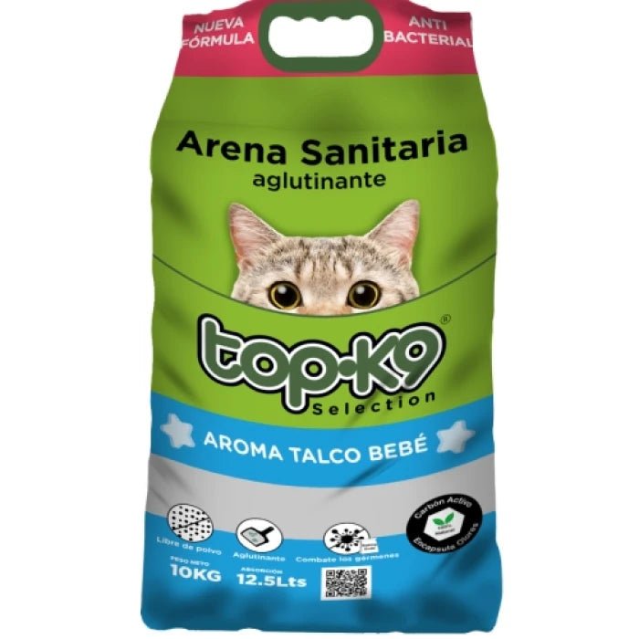 Topk9 Arena Aglutinante con iones de plata aroma Talco Bebé - Pethome