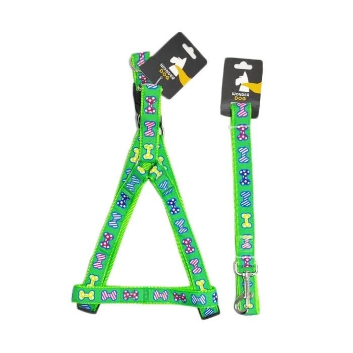 TRAILLA + ARNES DISEÑOS 1.0 CM VERDE - Pethome