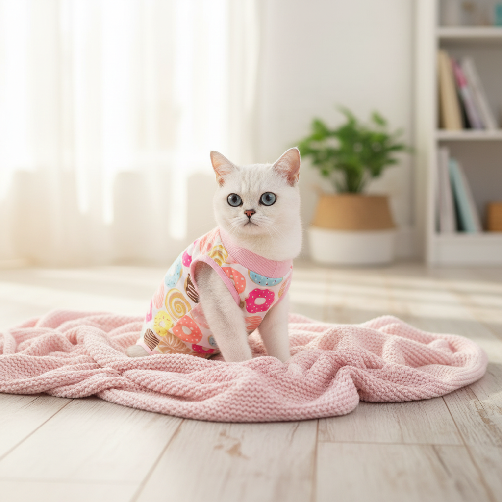 Traje de recuperación quirúrgica para gatos