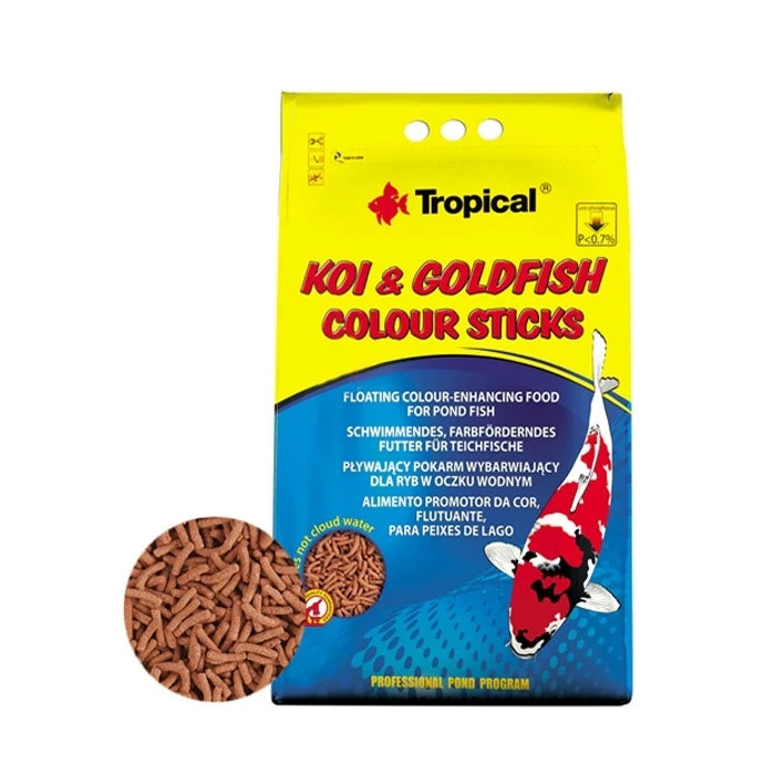 Tropical Koi & Goldfish Colour Sticks Pellet Rojo