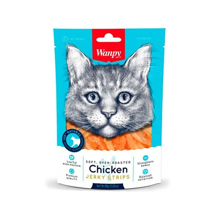 Wanpy Cat Snack Soft Chicken Jerky Strips - imagen 1