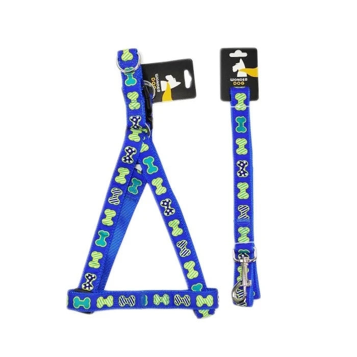 Wonder Dog Arnés Trailla huesitos Azules para Perros