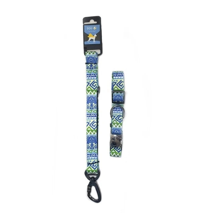 Wonder Dog Collar para Perros con Trailla Azul con Verde