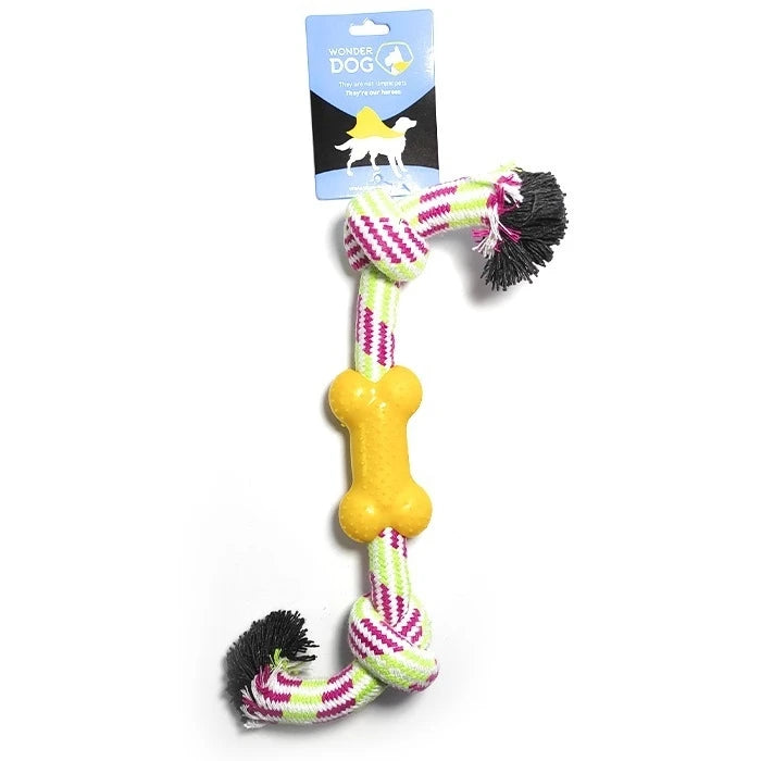 Wonder Dog Juguete Cuerda De Algodón Con Hueso - imagen 1