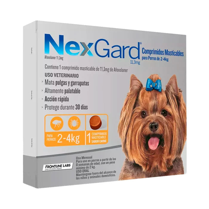 Nexgard Antiparasitario 1 Comprimido 2 a 4 KG - imagen 1