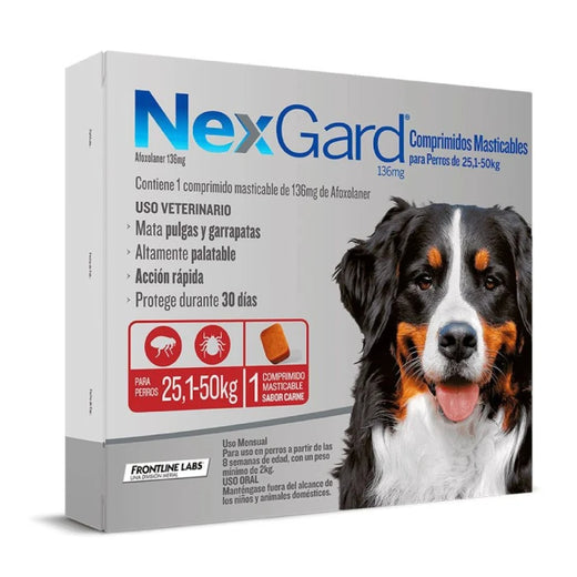 Nexgard Antiparasitario 1 Comprimido 25,1 a 50 KG