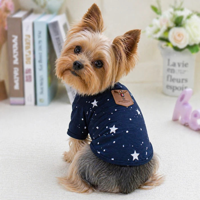 Camiseta con mangas diseño de estrellas para perros y gatos - L