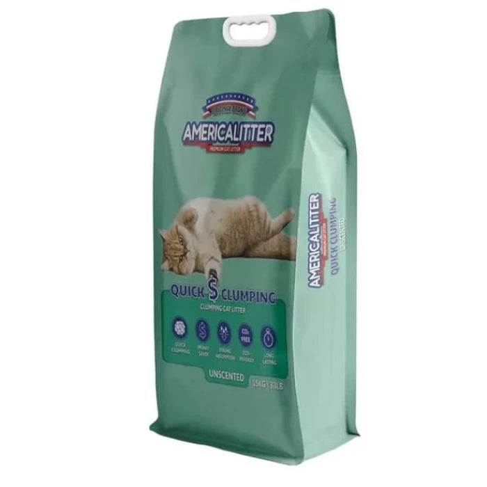 America Litter Quick Clumping Sin Aroma 20kg