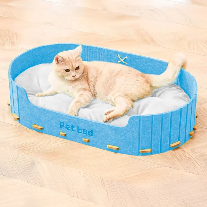 Cama fieltro colchoneta celeste XL (80 x 48 x 47) cm