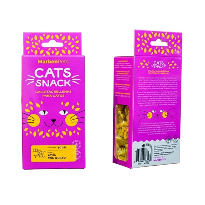 Cats Snack Galletas Rellenas con Atún y Queso 80gr