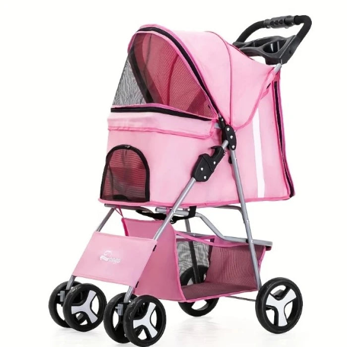 Coche para mascotas 4 ruedas Rosado Capacidad 84 x 45 x 34cm. - imagen 1