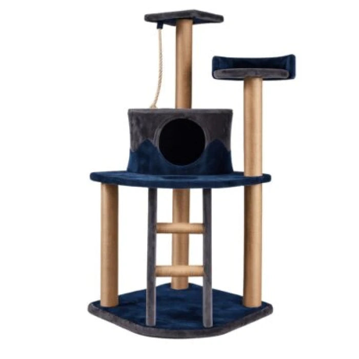 Rascador gato felpa suave azul marino 120cm - imagen 1