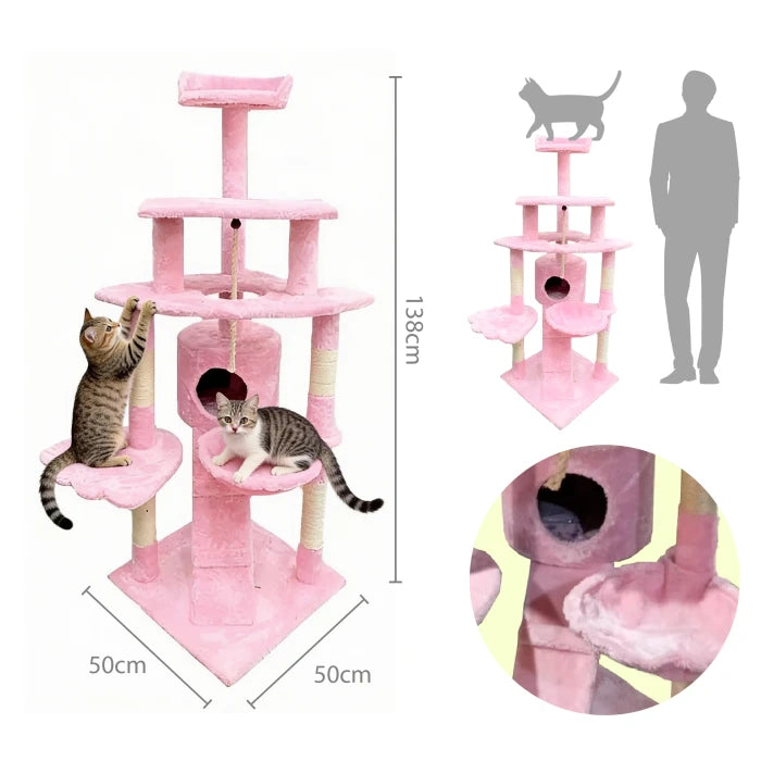 Rascador Esquinero Pink 4 Niveles para Gatos - imagen 1