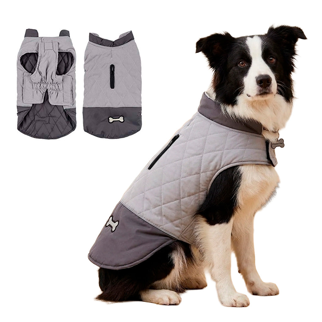 Parka Reversible Gris para perros