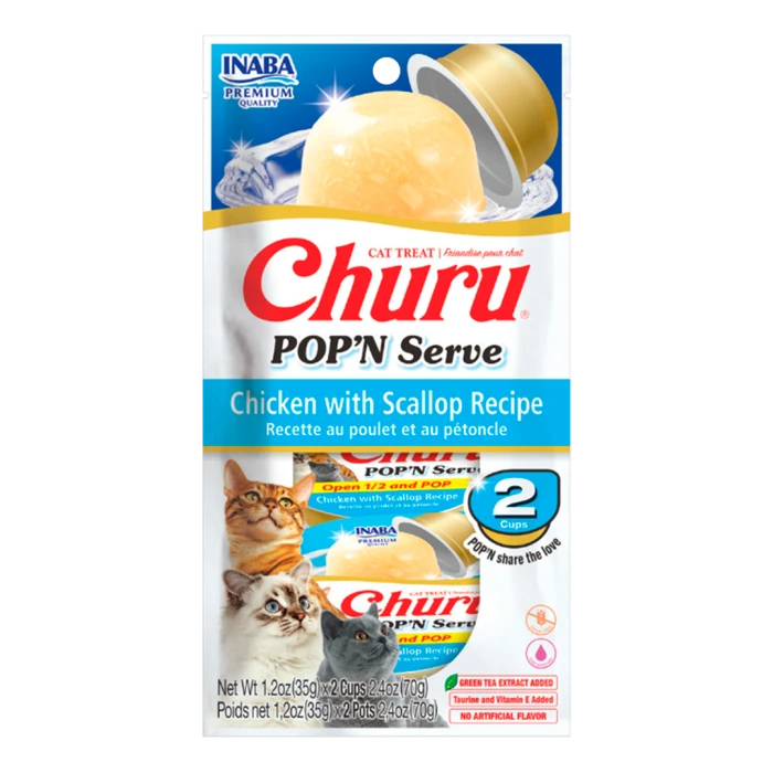 Churu Pop N Serve - Chicken & Scallop 2 unidades 35gr - imagen 1