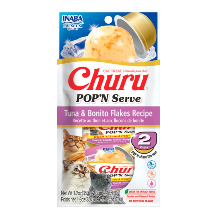 Churu Pop N Serve - Tuna & Bonito Flakes 2 unidades 35gr - imagen 1