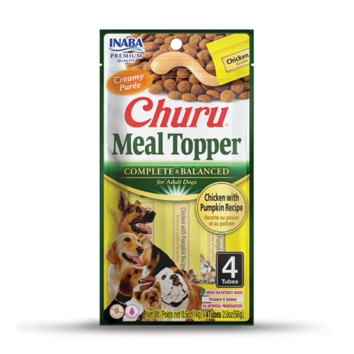 Churu Dog Meal Topper Pollo con Calabaza 14gr - 4 tubos