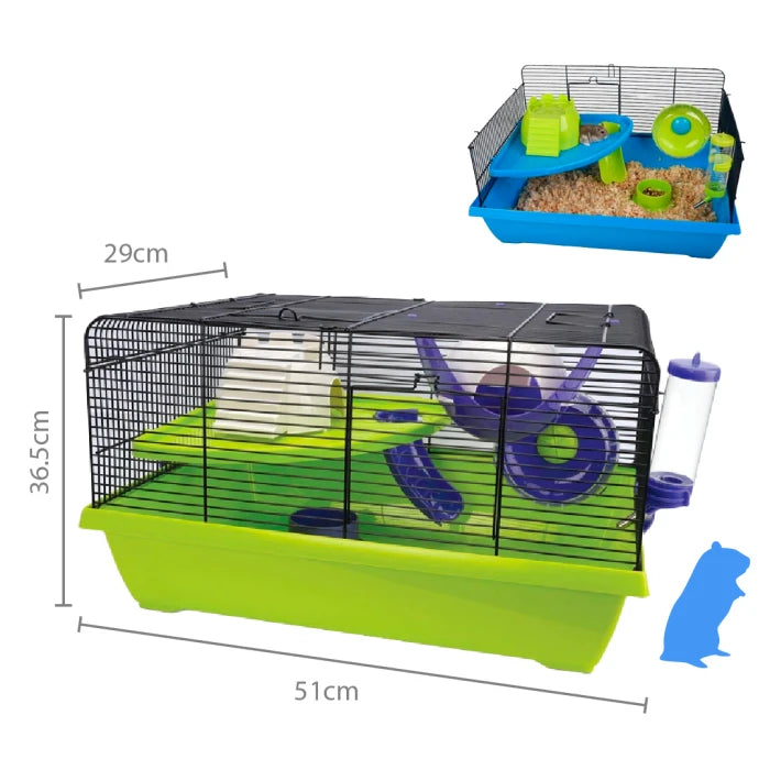 Jaula hamster full equipada (51*36.5*29 cm) Morado-verde - imagen 1