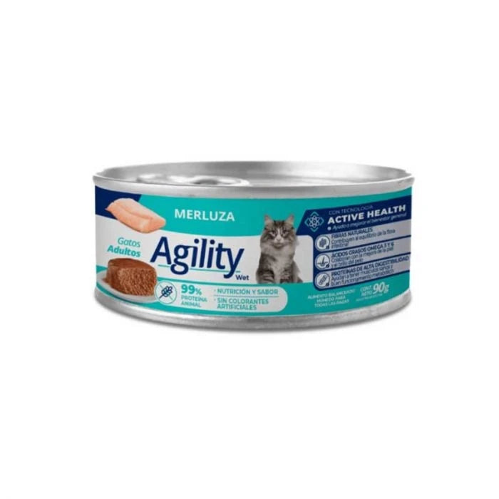 AGILITY LATA GATO ADULTO CON MERLUZA 90G - imagen 1
