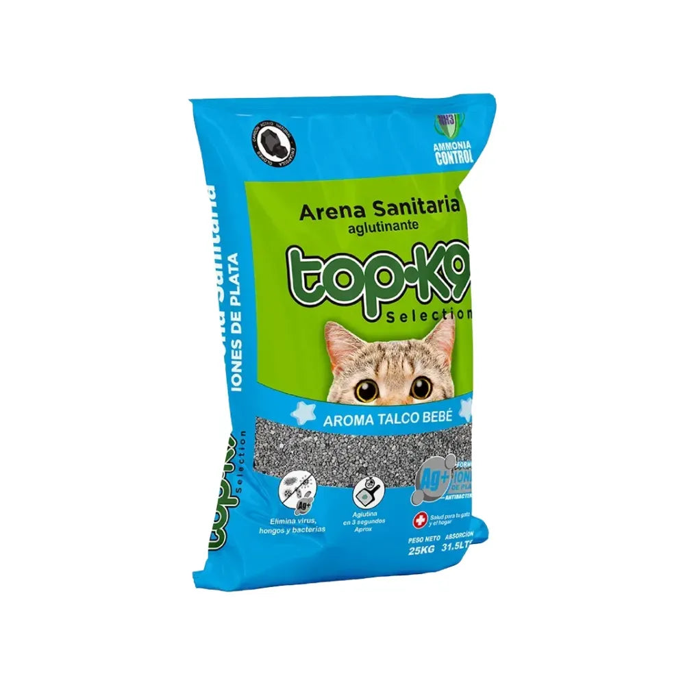 TopK9 Arena Sanitaria Aroma Talco de Bebé 25 kg (Producto con detalle)