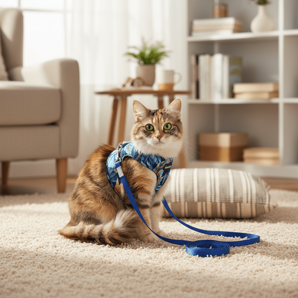 Arnés para Gatos con Correa Azul - Pethome