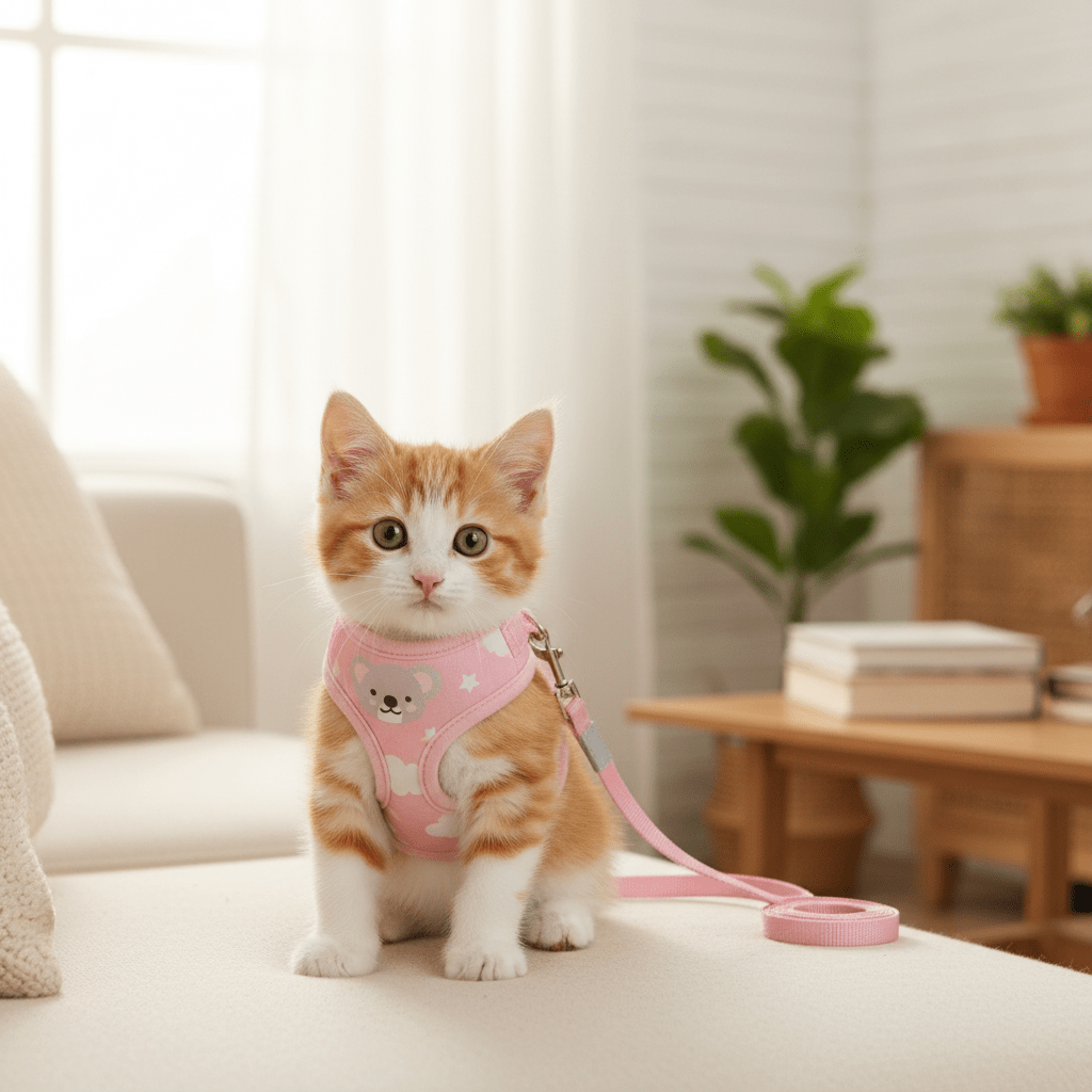 Arnés para Gatos con Correa Rosado - Pethome