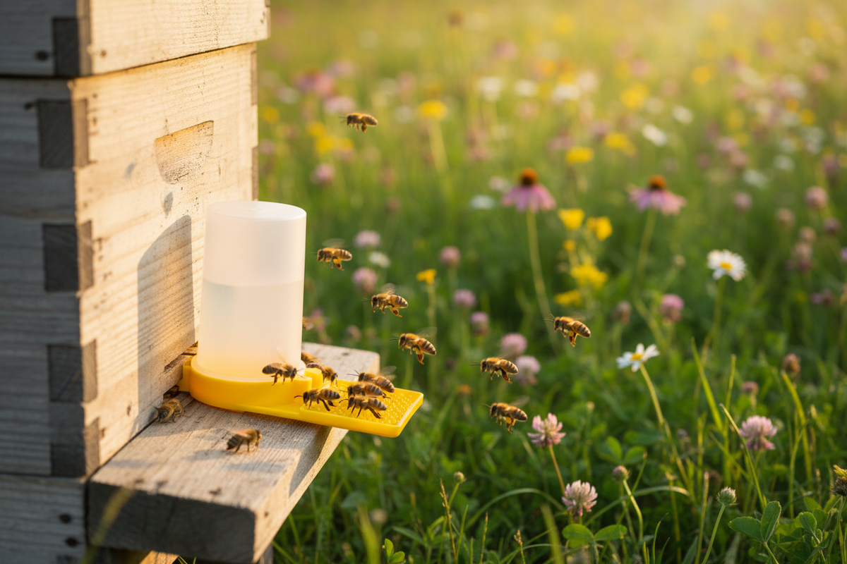 Bebedero de abejas en colmena