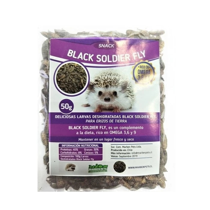 Black Soldier Fly Snack para Erizos de Tierra