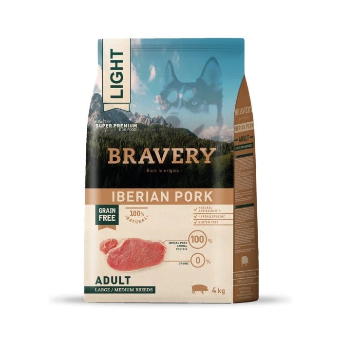 BRAVERY LIGHT IBERIAN PORK ADULT LARGE/MEDIUM BREEDS - Pethome