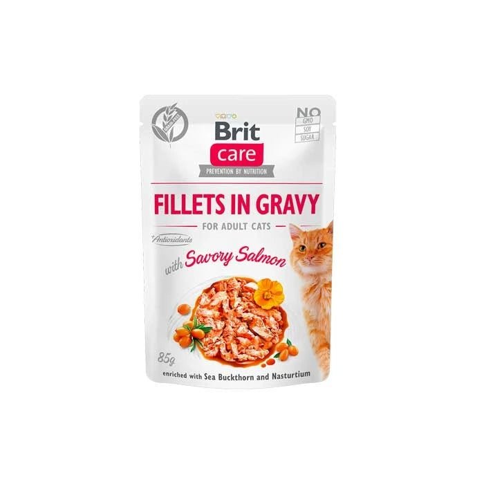 Brit Care Fillets In Gravy With Savory Salmon - Pethome