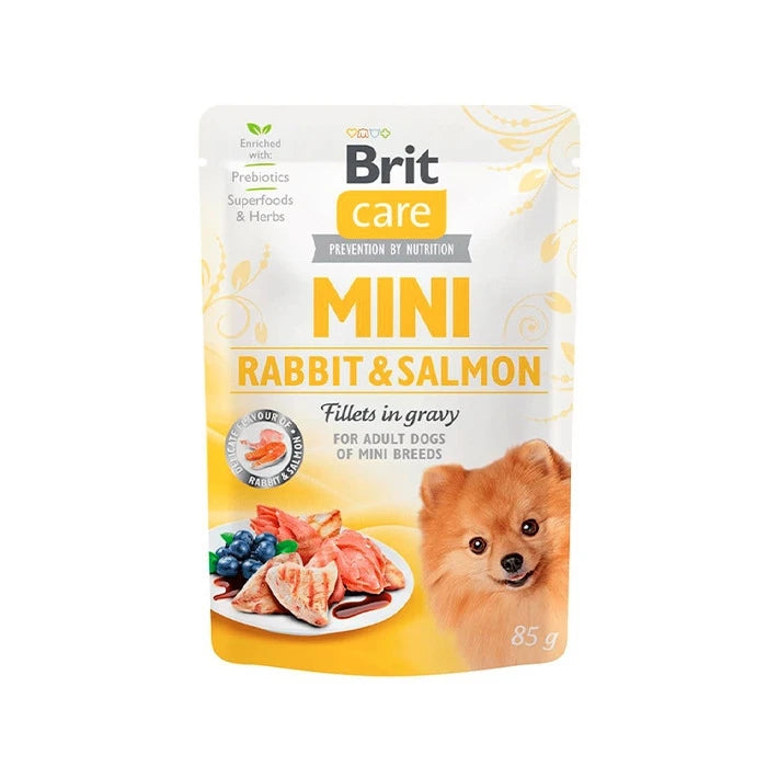 Brit Care Pouch Mini Filetes Conejo y Salmón en Salsa 85GR