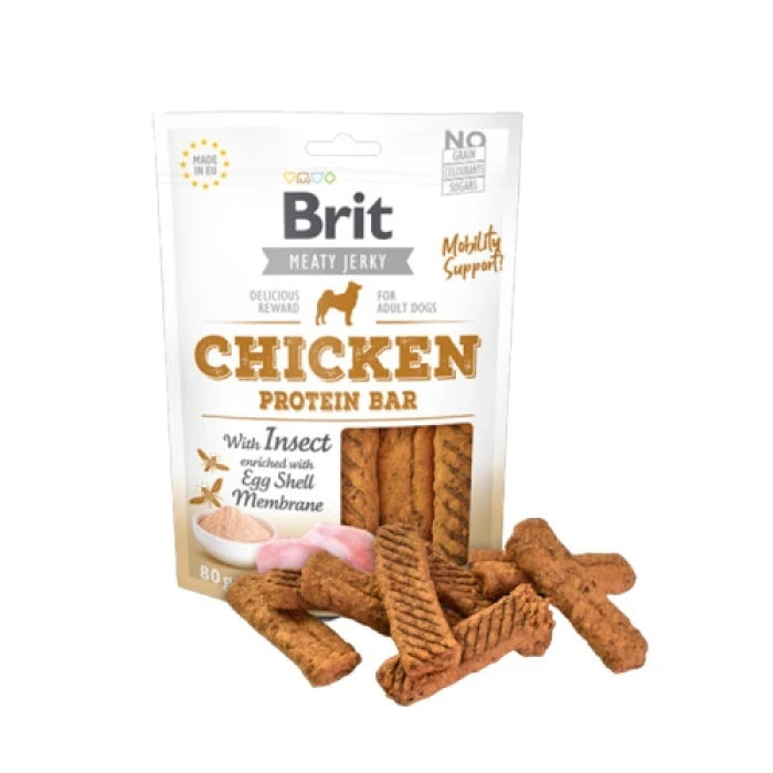 BRIT JERKY SNACK CHICKEN WITH INSECT PROTEIN BAR 80 g - imagen 1