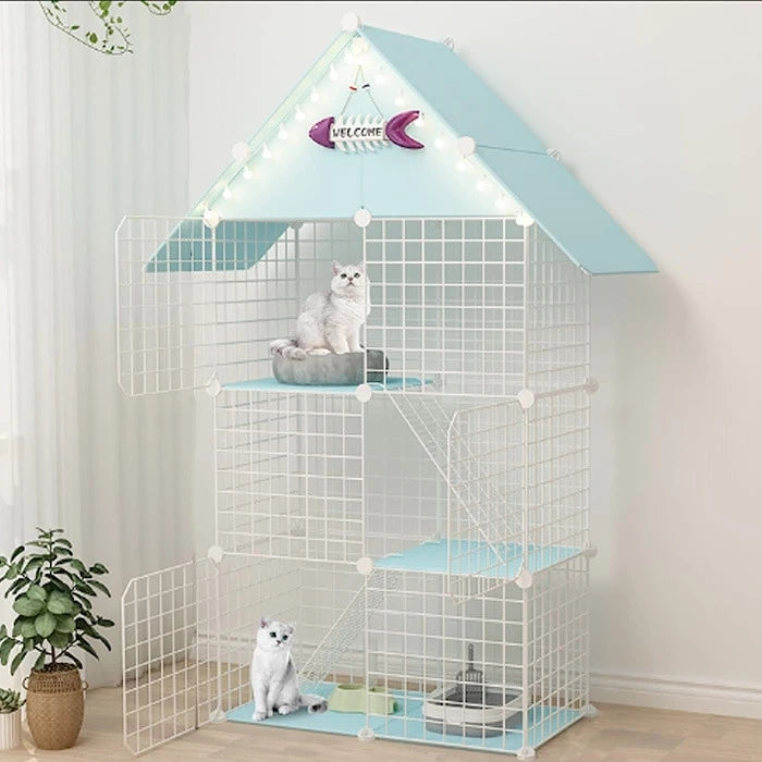 Casa para gatos 3 pisos con techo y desmontable - imagen 1
