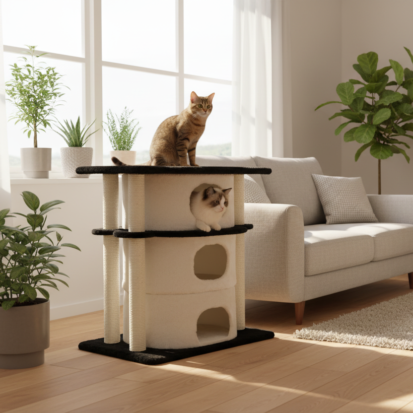 Rascador Cat Tree 3 pisos - 76x42x100 cm