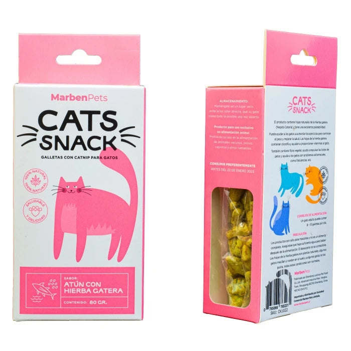 Cats Snack Galletas Con Hierba Gatera Sabor Atún 80G - imagen 1