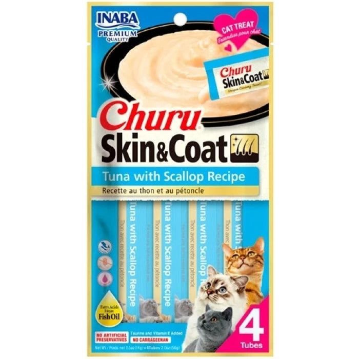 Churu Skin & Coat - Atún con Ostión - 4 un