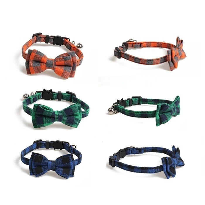 Collar Anti ahorque Diseño cuadros con lazo - imagen 1
