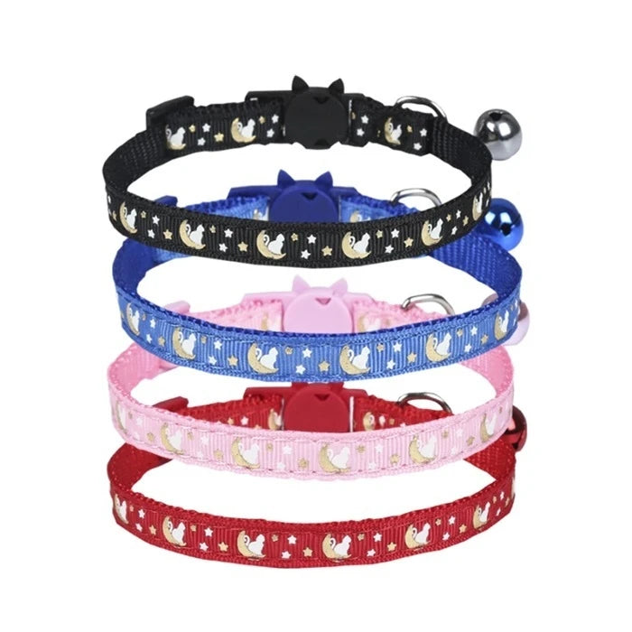 Collar Anti ahorque Diseño Gatos y lunas - imagen 1