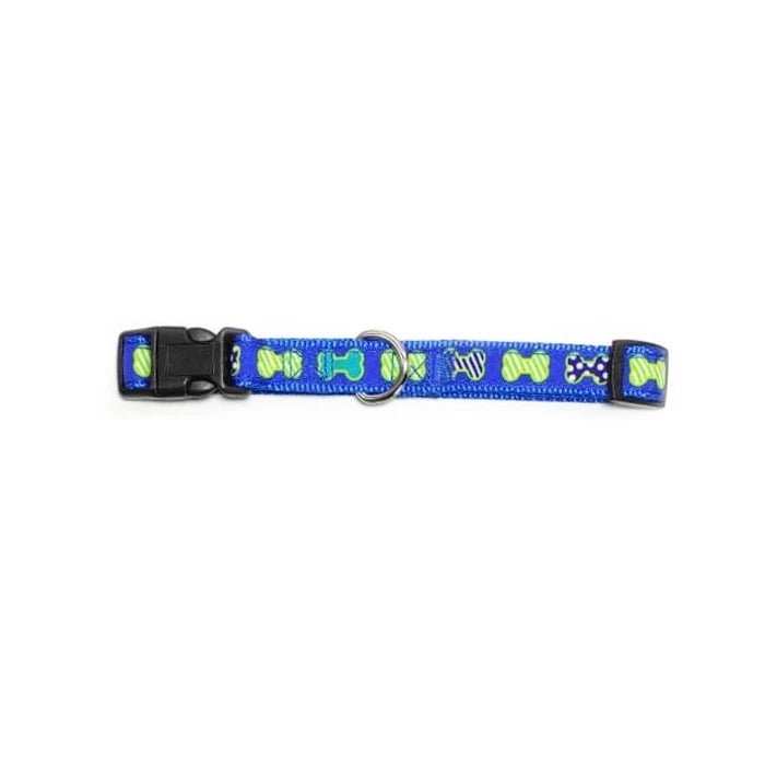 Collar fibra diseños huesos 1.6*30*45 cm AZUL - Pethome