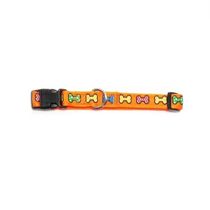 Collar fibra diseños huesos 1.6*30*45 cm Naranja - Pethome