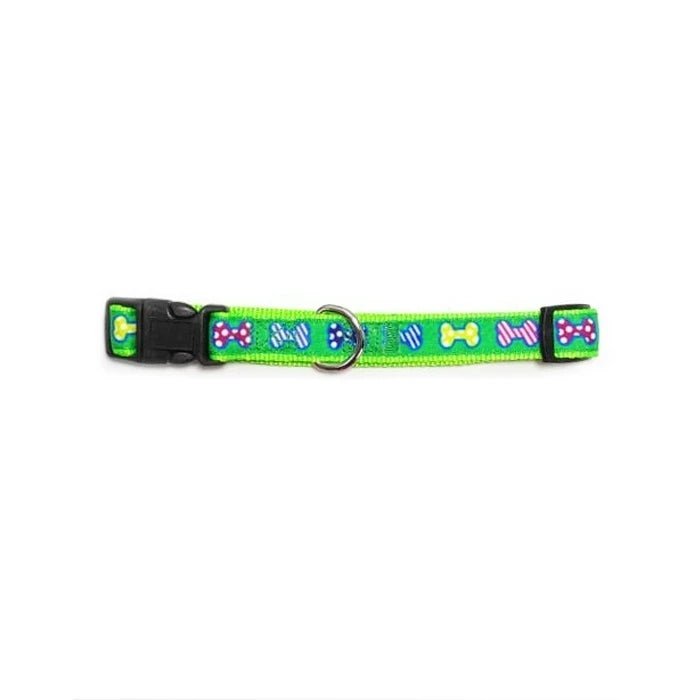 Collar fibra diseños huesos 1.9*35*50 cm VERDE - Pethome