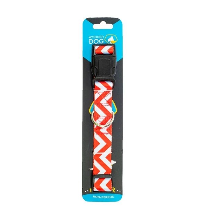 COLLAR L (1.9*35‐50 CM) DISEÑO ZIGZAG ROJO WONDER DOG - Pethome
