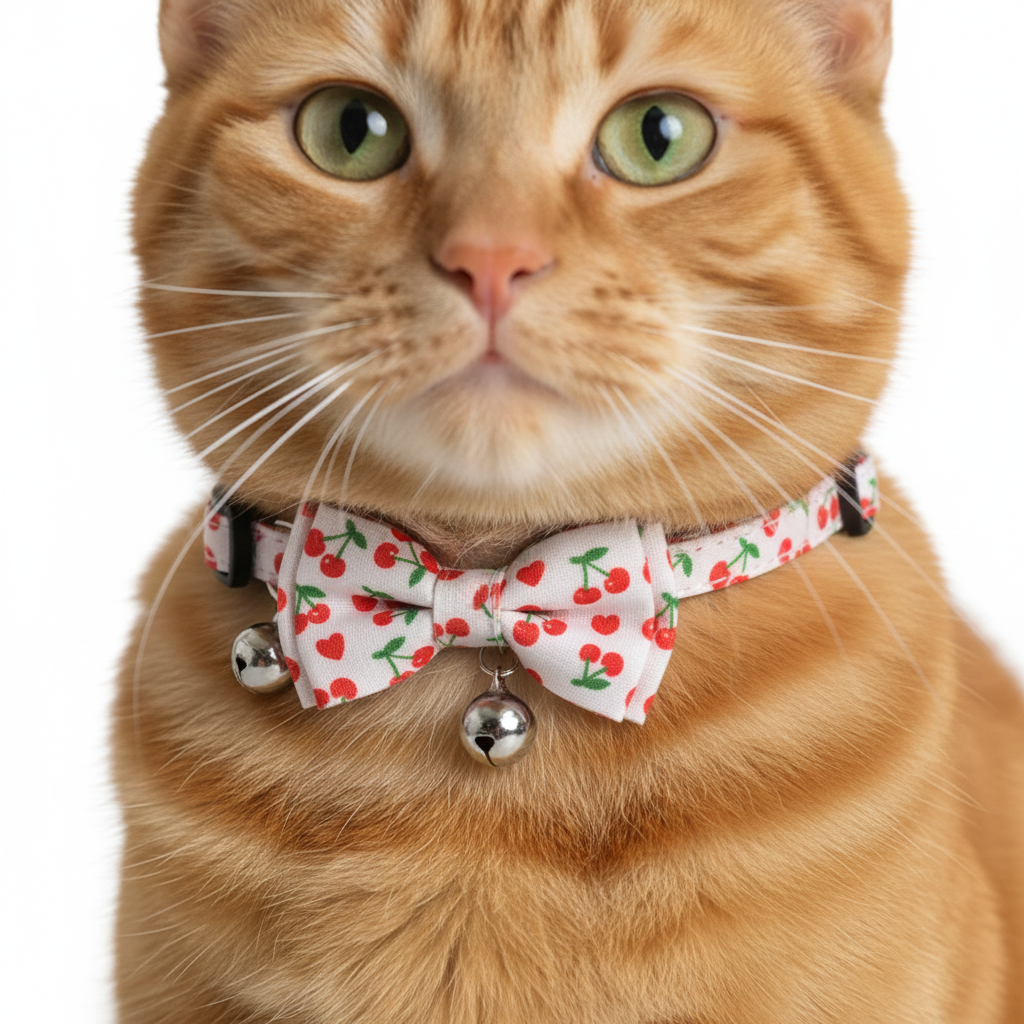 Collar rojo gato realista