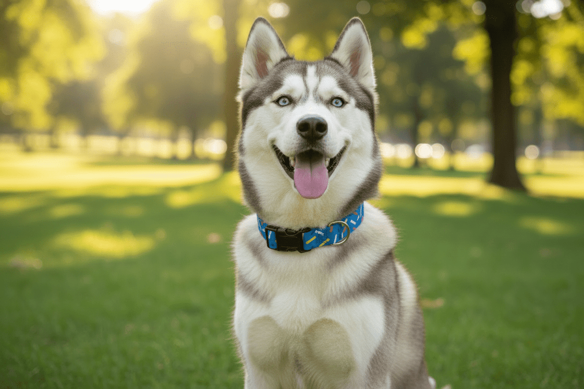 COLLAR XL (2.5*40‐55 CM) DISEÑO AZUL CON RAYAS WONDER DOG - Pethome
